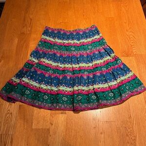 Vintage 80’s Colorful Geometric Patterned Skirt